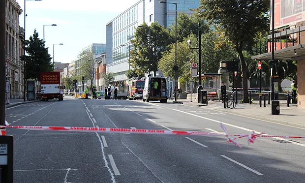 Deserted: Part of Mare Street was cordoned off this morning