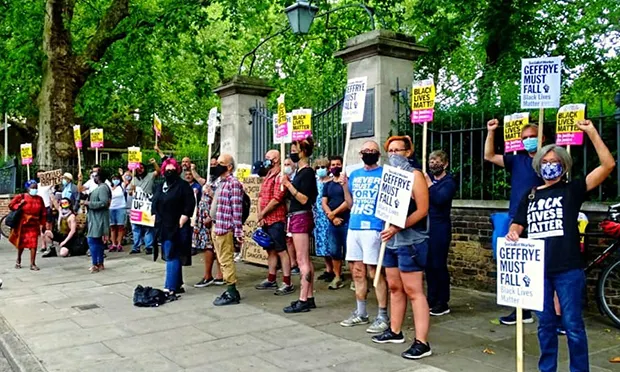 ‘Geffrye must fall’: Stand Up To Racism protest calls on museum to remove statue