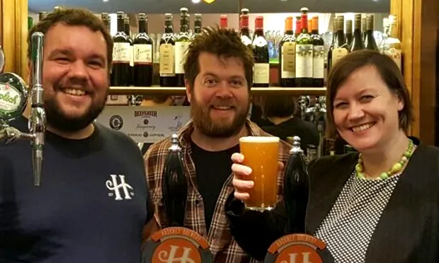 Meg Hillier MP with Hackney Brewery's Peter Hills
