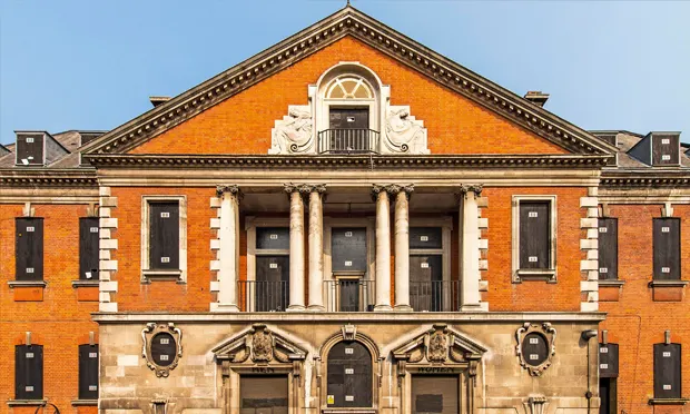 Main entrance to Haggerston Baths. Photograph: Hackney Council