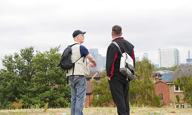 Iain Sinclair walks ‘ginger line’ in film adaptation of London Overground