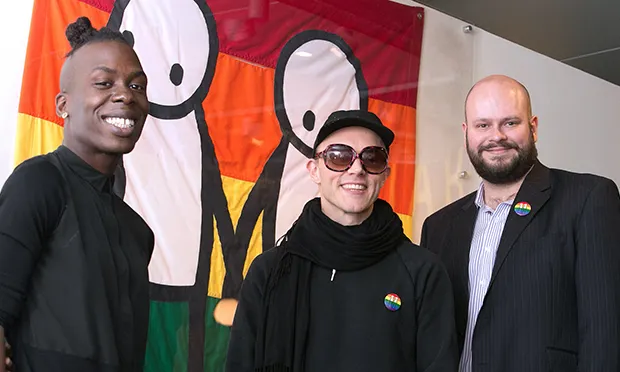 Mayor Philip Glanville with Stik and I'm Empire