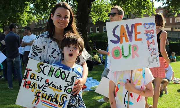 Schools cuts protest