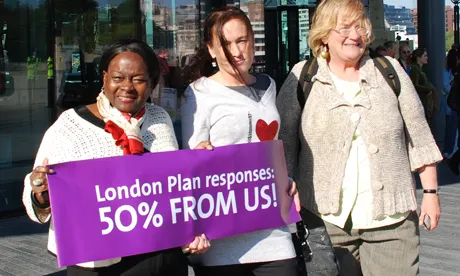 Jennette Arnold OBE AM with Christine Cauley, housed traveller from Hackney; and Frieda Schiker, Director of London Gypsy and