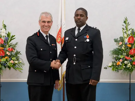Hackney firefighter awarded 20 years’ service medal