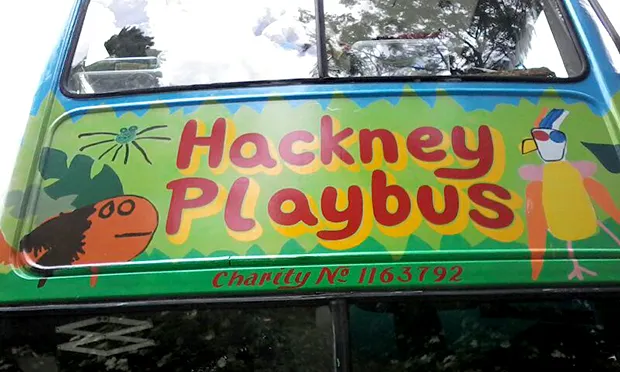 Wheels on fire: the new crowdfunded Playbus. Photograph: Hackney Playbus