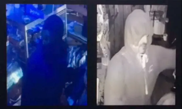 Hooded: the two suspects. Photograph: Metropolitan Police