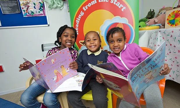 Children taking part in literacy project