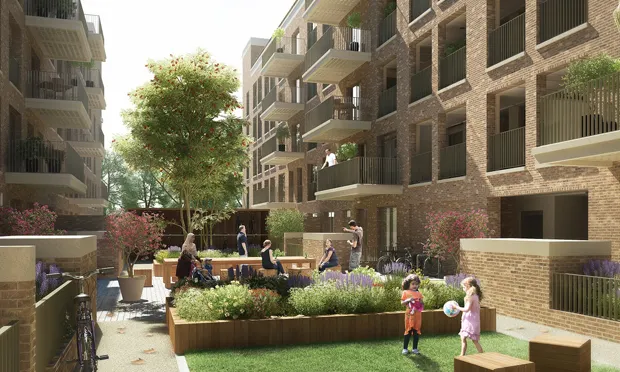 A render of how the £200 million regeneration of Nightingale Estate will look. Image credit: Hackney Council