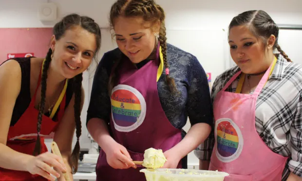 Bake expectations: Urswick students Lisa Aguis, Safia Vatcher and Nikola Filar