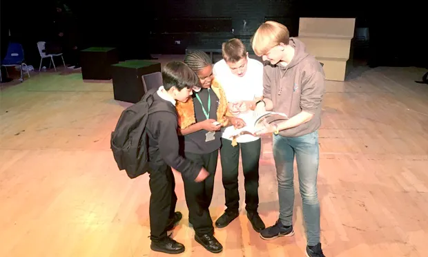 From page to stage: pupils of all ages work together to create their own version. Photograph: Stoke Newington School