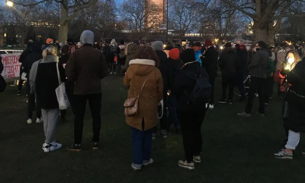 Hundreds defy police ban to pay respects to Sarah Everard at London Fields