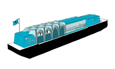 The Floating Cinema: portable public art for East London's waterways. Illustration: Up Projects