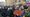 Protesters congregate around LD50's entrance. Photograph: Andrew Barnes