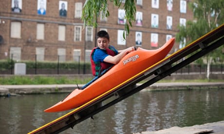A young boater at Laburnum Boat Club. Photograph: Eleonore de Bonneval