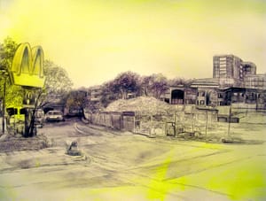 Abandoned McDonald's, from the series London 2013 Laura Oldfield Ford