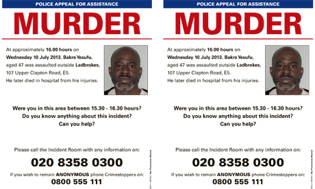 A detail from a police appeal poster produced as part of the effort to find witnesses to the suspected assault. Photograph: Metropolitan Police