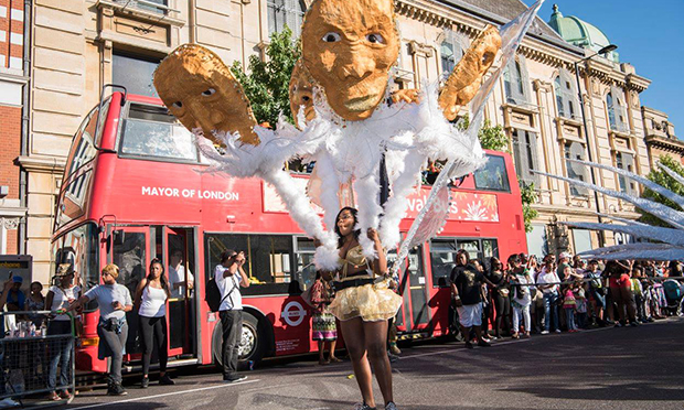 Costume drama: Festivities outside the Town Hall. Photograph: Sean Pollock