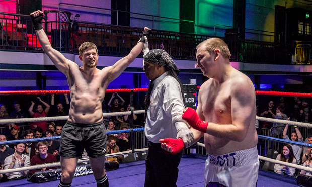 A triumphant White. Photograph: London Chessboxing