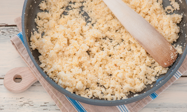 Some of the more outré ‘clean’ ingredients. Left: Cauliflower ‘cous cous’. Photograph: stone-soup via Flickr.