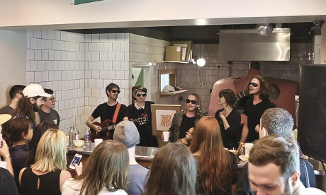 Topping idea: Macaulay Culkin plays with his band Pizza Underground at   