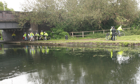 Cyclists near the A12 and Ruckholt Road