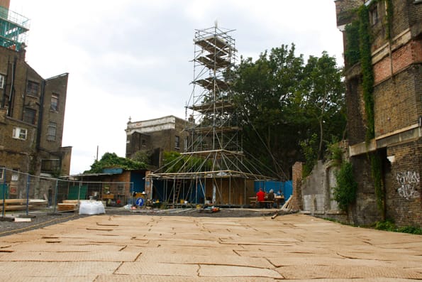 Work in progress on the Dalston Mill, 9 July 2009 Photo: © Sarah Birch