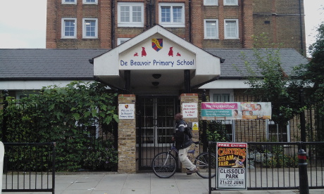 Under investigation: De Beauvoir Primary on Tottenham Road.
