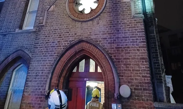 Part of a converted church was damaged by fire