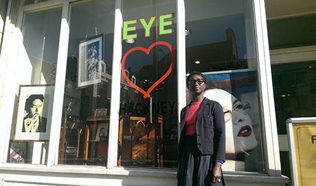 Independent: Margaret Asare outside Eye Opticians. Photograph: Oliver Smith