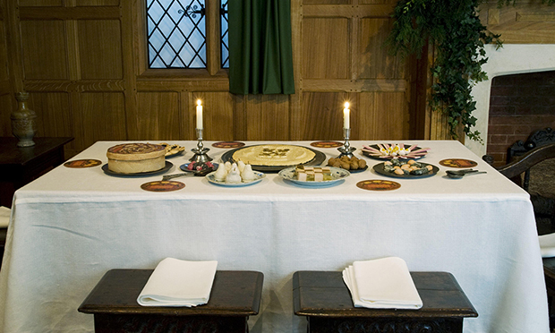 A Christmas table in 1630. Photograph: Jayne Lloyd