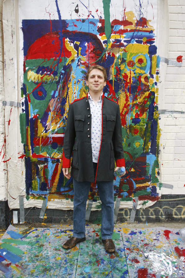 Graham Elder and his untitled gestural action painting