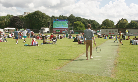 Olympic screen at Haggerston Park