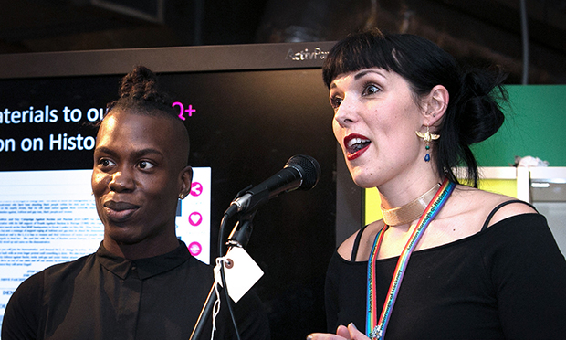 Emma Winch with I'm Empire at the launch of LGBT+ History Month