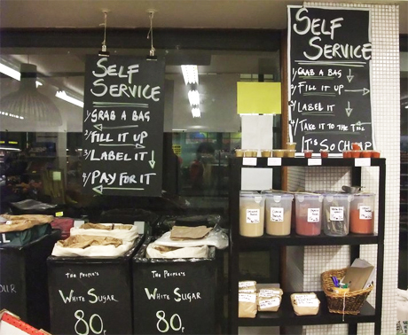 Inside The People's Supermarket's store in Bloomsbury
