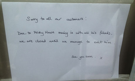 mouse infestation note