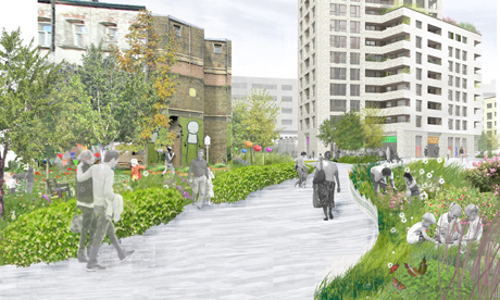 How the Dalston Eastern Curve Garden site could look. Image: Local Dialogue