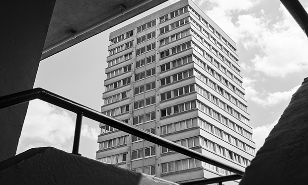 Lincoln Court: cladding failed safety standards. Photograph: Simon Phipps
