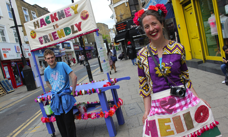 Sarah Pletts at her Hackney is Friendly stall. Photograph: Sarah Pletts
