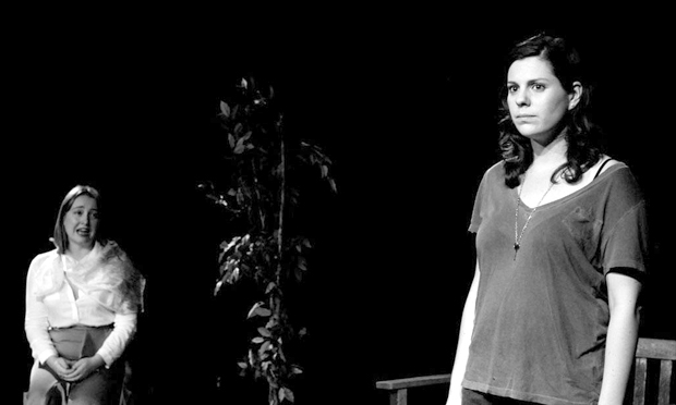Claire (Melissa Jean Woodside) and Catherine (Michelle Alexandra) at loggerheads