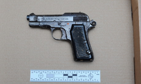 The counterfeit 1930s Italian Beretta pistol used to kill Shereka Marsh.  