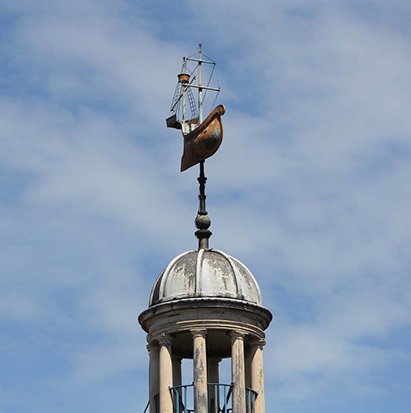 The weathervane and cupola. Photograph: Simon Mooney