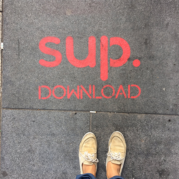 Sup pavement advert Shoreditch