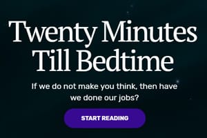 Thoughtful: the site's splash screen