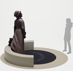 Martin Jennings' more traditional statue would be 'cast in bronze and set in stone'