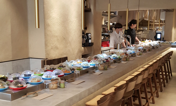 Japanese fusion: Yuzu's interior set up for dinner service