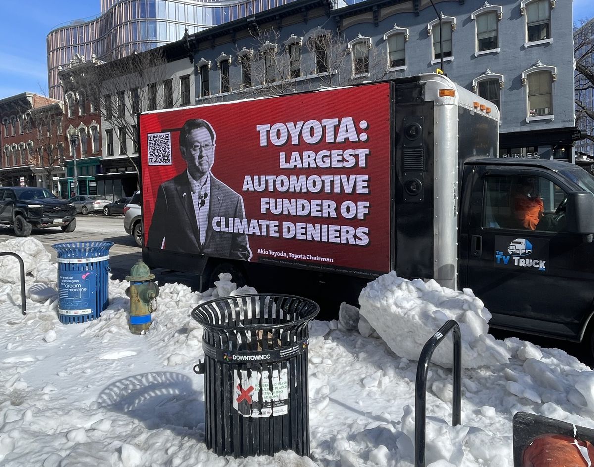 Public Citizen uses truck billboard to call out Toyota's 'gas guzzling' ways