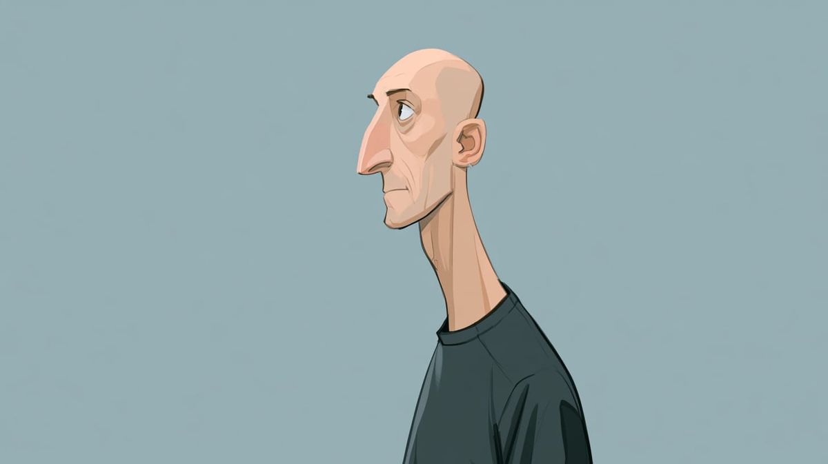 image of a skinny but bald man