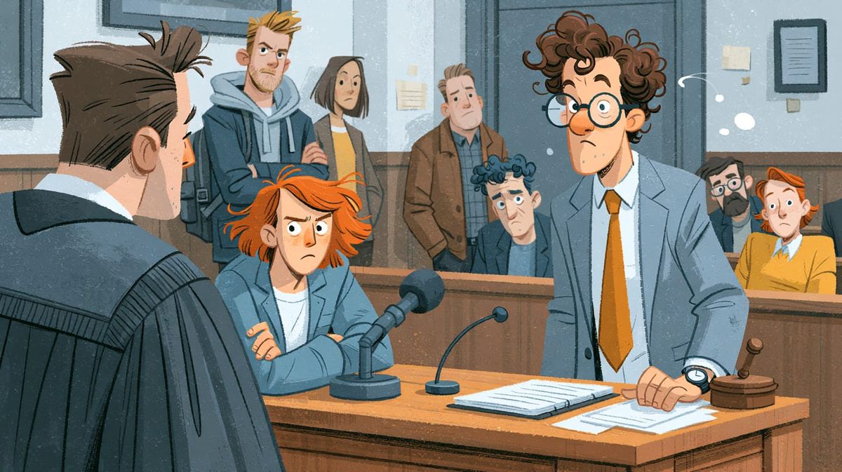 image showing an insurance agent in court
