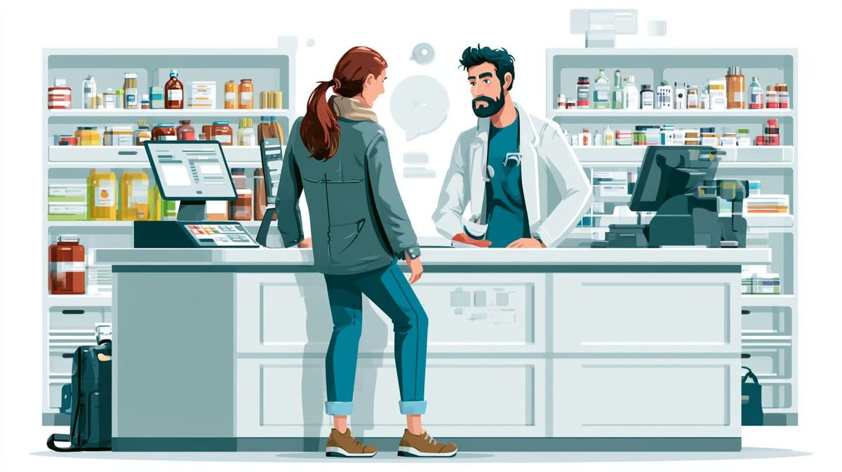 image of a customer at the pharmacy counter